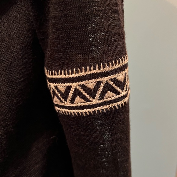 NWT Hot and Delicious Black Embroidered Bohemian Cardigan SzM - Picture 5 of 11